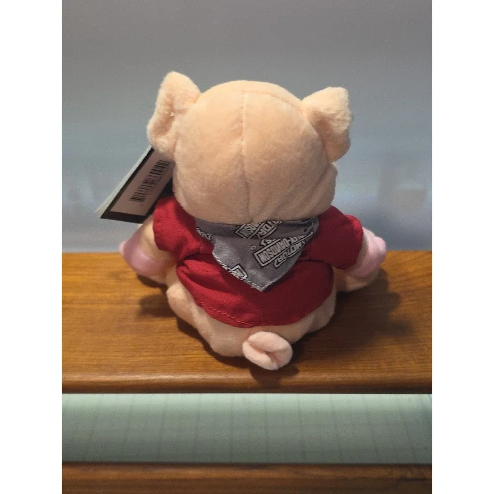 VTG Harley‎ Davidson Plush Cow with Red Shirt Gray Bandanna 1997